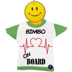 Mini t-shirt auto bimbo a bordo Elettroencefalogramma colore verde