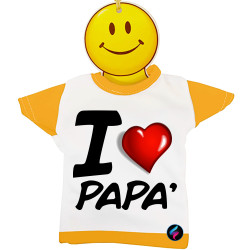 Mini t-shirt auto bimbo a bordo I love papà Italian Style Diffusion® colore arancio