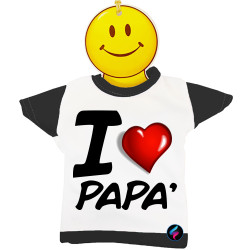 Mini t-shirt auto bimbo a bordo I love papà Italian Style Diffusion® colore nero