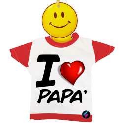 Mini t-shirt auto bimbo a bordo I love papà Italian Style Diffusion® colore rosso