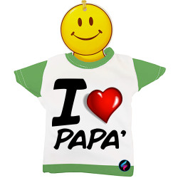 Mini t-shirt auto bimbo a bordo I love papà Italian Style Diffusion® colore verde