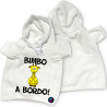 Mini t-shirt per auto bimbo a bordo felpa con cappuccio giraffa colore bianco