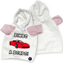 Mini t-shirt per auto bimbo a bordo felpa con cappuccio car macchina colore rosa