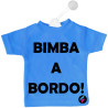 Mini t-shirt per macchina personalizzata bimba a bordo bimbo a borso colore azzurro