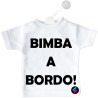 Mini t-shirt per macchina personalizzata bimba a bordo bimbo a borso colore bianco