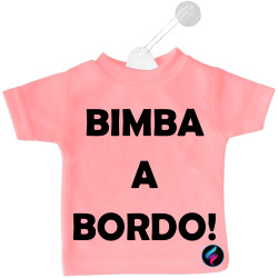 Mini t-shirt per macchina personalizzata bimba a bordo bimbo a borso colore rosa