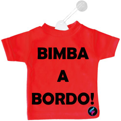 Mini t-shirt per macchina personalizzata bimba a bordo bimbo a borso colore rosso