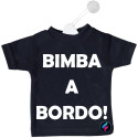 Mini t-shirt per macchina personalizzata bimba a bordo bimbo a borso colore nero