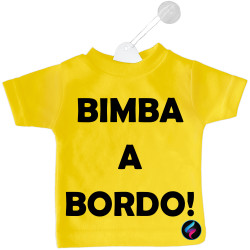 Mini t-shirt per macchina personalizzata bimba a bordo bimbo a borso colore giallo