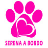 Adesivo personalizzato a bordo zampa sticker colore rosa fucsia