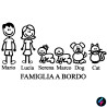 ADESIVO FAMIGLIA VINILE A BORDO PERSONALIZZATO AUTO FAMILY