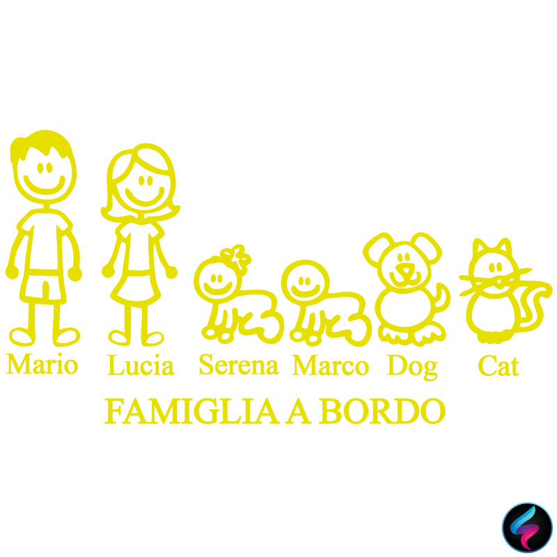 sticker famiglia a bordo #family #familycarsticker #stickerfamiglia  #adesiviauto #adesividifamiglia