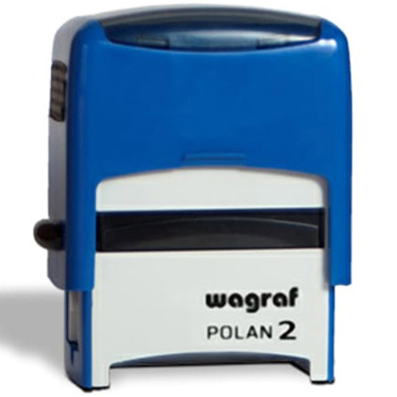 Timbro Wagraf Polan 2s automatico blu 39 x 15 mm