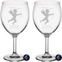 Calice baloon vino personalizzato con incisione cupido nomi coordinate