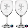 Calice baloon vino personalizzato con incisione cupido nomi coordinate