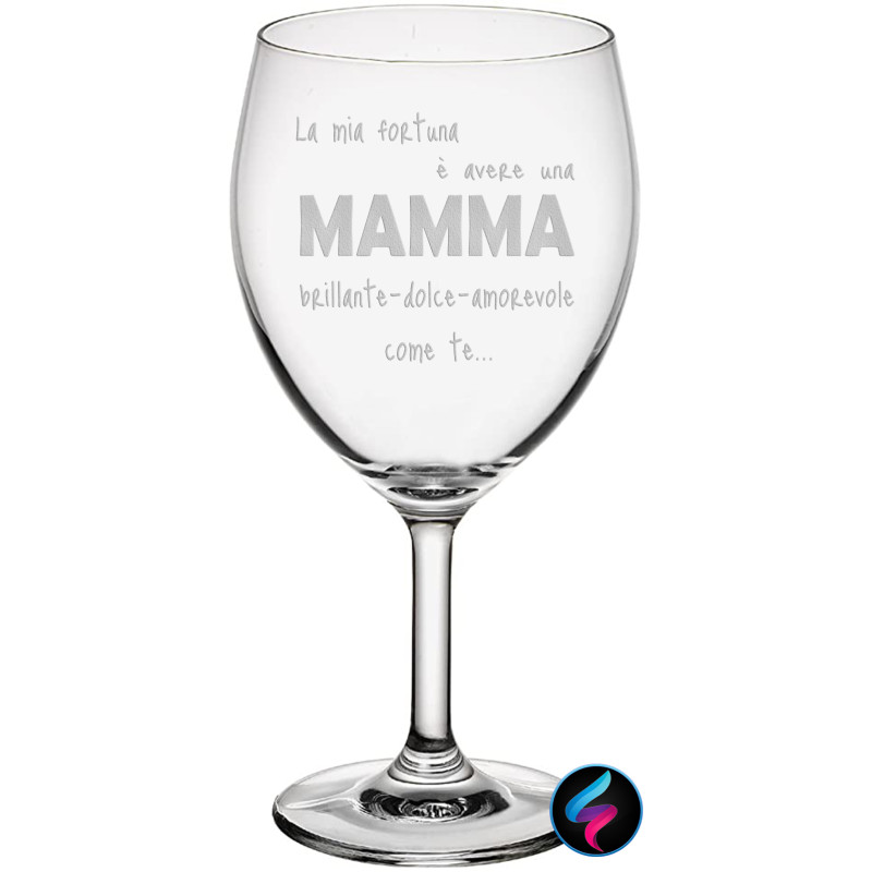 Calice Personalizzato Vino Mamma Personalizzabile con Nome e