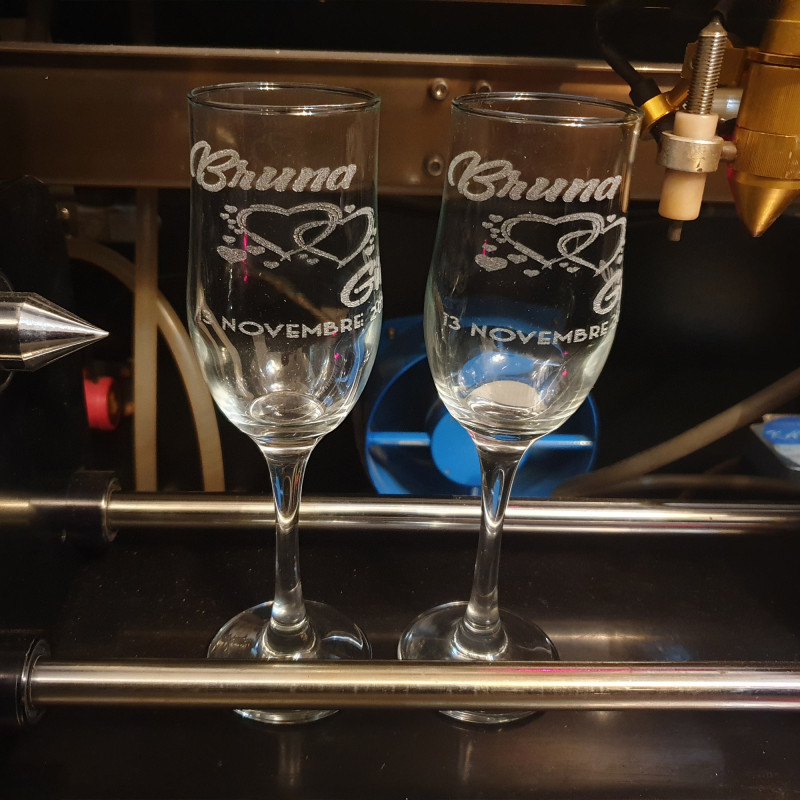 Bicchiere da vino inciso personalizzato per matrimonio Bicchieri  personalizzati con sposa e sposo Data iniziale e di nozze -  Italia