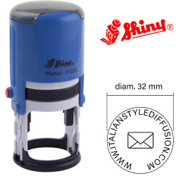 Timbro personalizzato rotondo 32 mm Shiny Printer R-532 colore blu