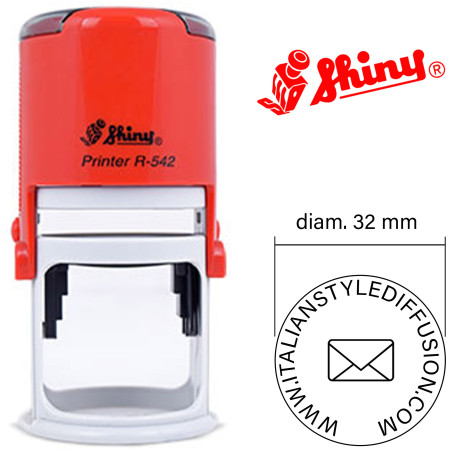 Timbro personalizzato rotondo 32 mm Shiny Printer R-532 colore rosso