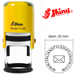 Timbro personalizzato rotondo 32 mm Shiny Printer R-532 colore giallo