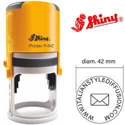 Timbro personalizzato rotondo 42 mm Shiny Printer R-542 colore giallo
