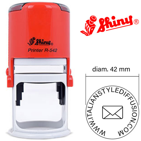 Timbro personalizzato rotondo 42 mm Shiny Printer R-542 colore rosso