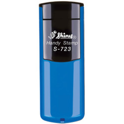 Timbro portatile Handy Shiny S-723 rettangolare 47 x 18 mm blu royal