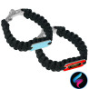 Braccialetto personalizzato in corda intrecciata sportivo nero
