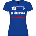 T-shirt donna personalizzata la mia pazienza nei confronti della gente colore blu royal