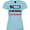 T-shirt donna personalizzata la mia pazienza nei confronti della gente colore azzurro