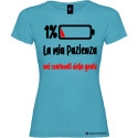 T-shirt donna personalizzata la mia pazienza nei confronti della gente colore turchese