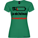 T-shirt donna personalizzata la mia pazienza nei confronti della gente colore verde