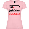 T-shirt donna personalizzata la mia pazienza nei confronti della gente colore rosa