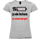 T-shirt donna personalizzata la mia pazienza nei confronti della gente colore grigio