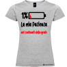 T-shirt donna personalizzata la mia pazienza nei confronti della gente colore grigio