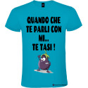Maglietta uomo personalizzata veneta quando parli con me stai zitto colore turchese