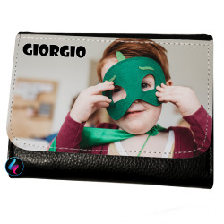 Portamonete personalizzato portafoglio con nome o foto 12x9 cm bambino