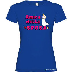 T-shirt personalizzata donna addio al nubilato amica della sposa colore blu royal