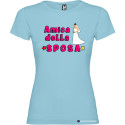 T-shirt personalizzata donna addio al nubilato amica della sposa colore azzurro