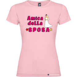 T-shirt personalizzata donna addio al nubilato amica della sposa colore rosa