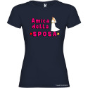 T-shirt personalizzata donna addio al nubilato amica della sposa colore blu navy