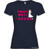 T-shirt personalizzata donna addio al nubilato amica della sposa colore blu navy