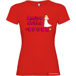 T-shirt personalizzata donna addio al nubilato amica della sposa colore rosso