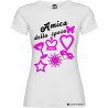 T-shirt personalizzata donna matrimonio amica della sposa colore bianco