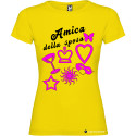 T-shirt personalizzata donna matrimonio amica della sposa colore giallo
