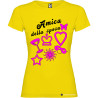 T-shirt personalizzata donna matrimonio amica della sposa colore giallo