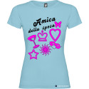 T-shirt personalizzata donna matrimonio amica della sposa colore azzurro