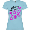 T-shirt personalizzata donna matrimonio amica della sposa colore azzurro