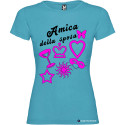T-shirt personalizzata donna matrimonio amica della sposa colore turchese