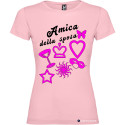 T-shirt personalizzata donna matrimonio amica della sposa colore rosa